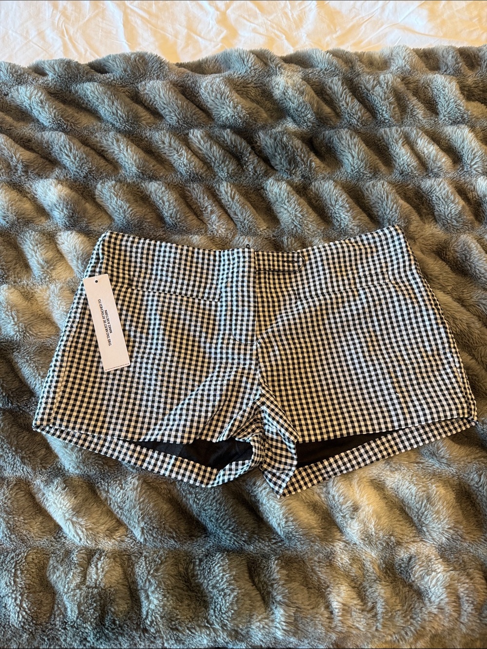 Princess Polly Black & White Gingham High Waist Shorts